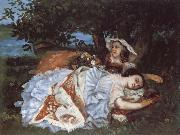 Gustave Courbet Young Ladies on the Bank of the Seine oil painting picture wholesale